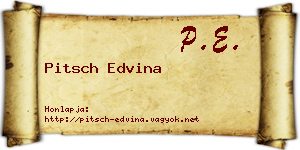 Pitsch Edvina névjegykártya